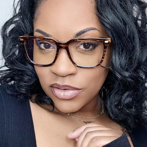 Square Striped Eyeglasses