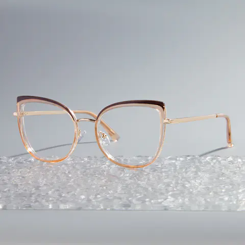 Cat-eye Brown/Light Brown Eyeglasses