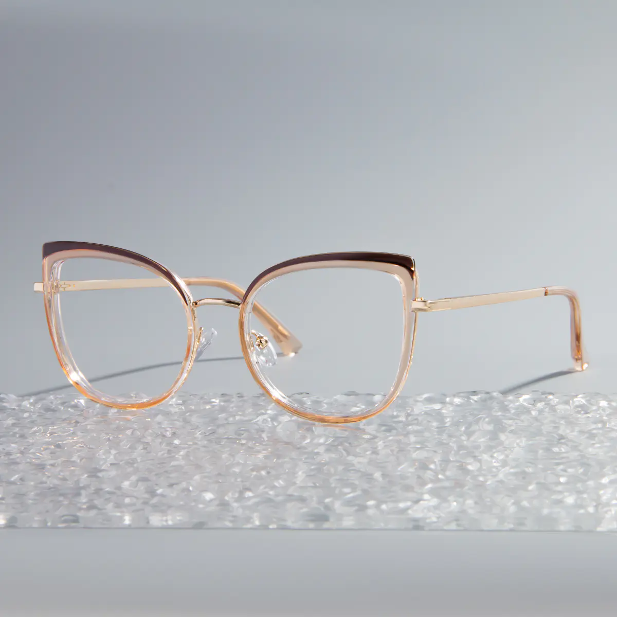 Cat-eye Brown/Light Brown Eyeglasses