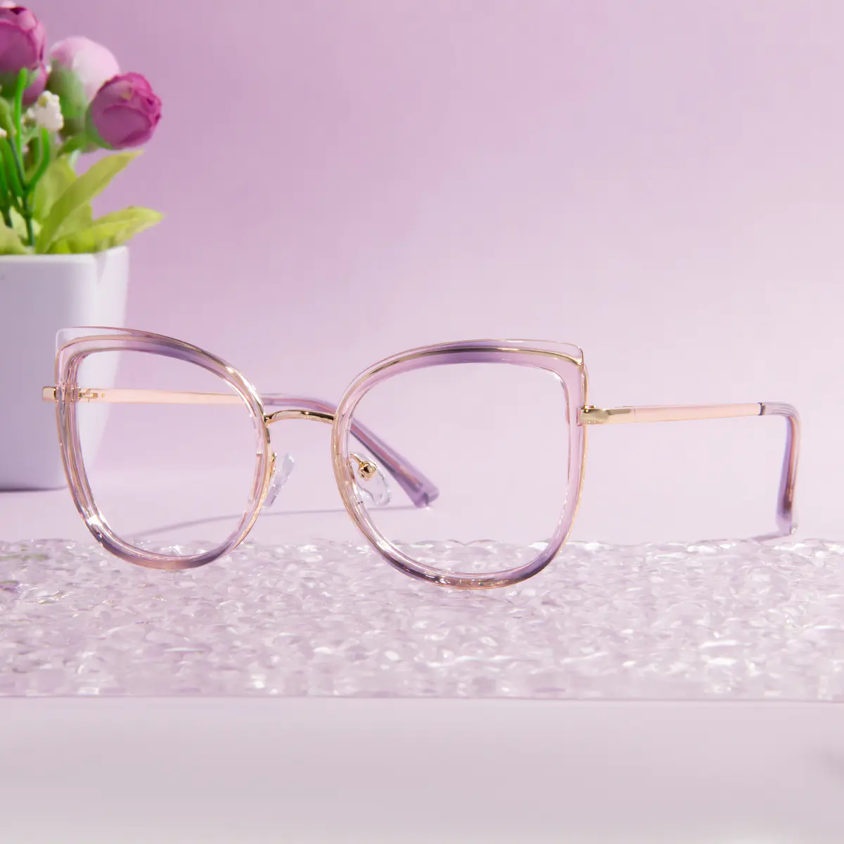 Cat-eye Gradient Pink Eyeglasses