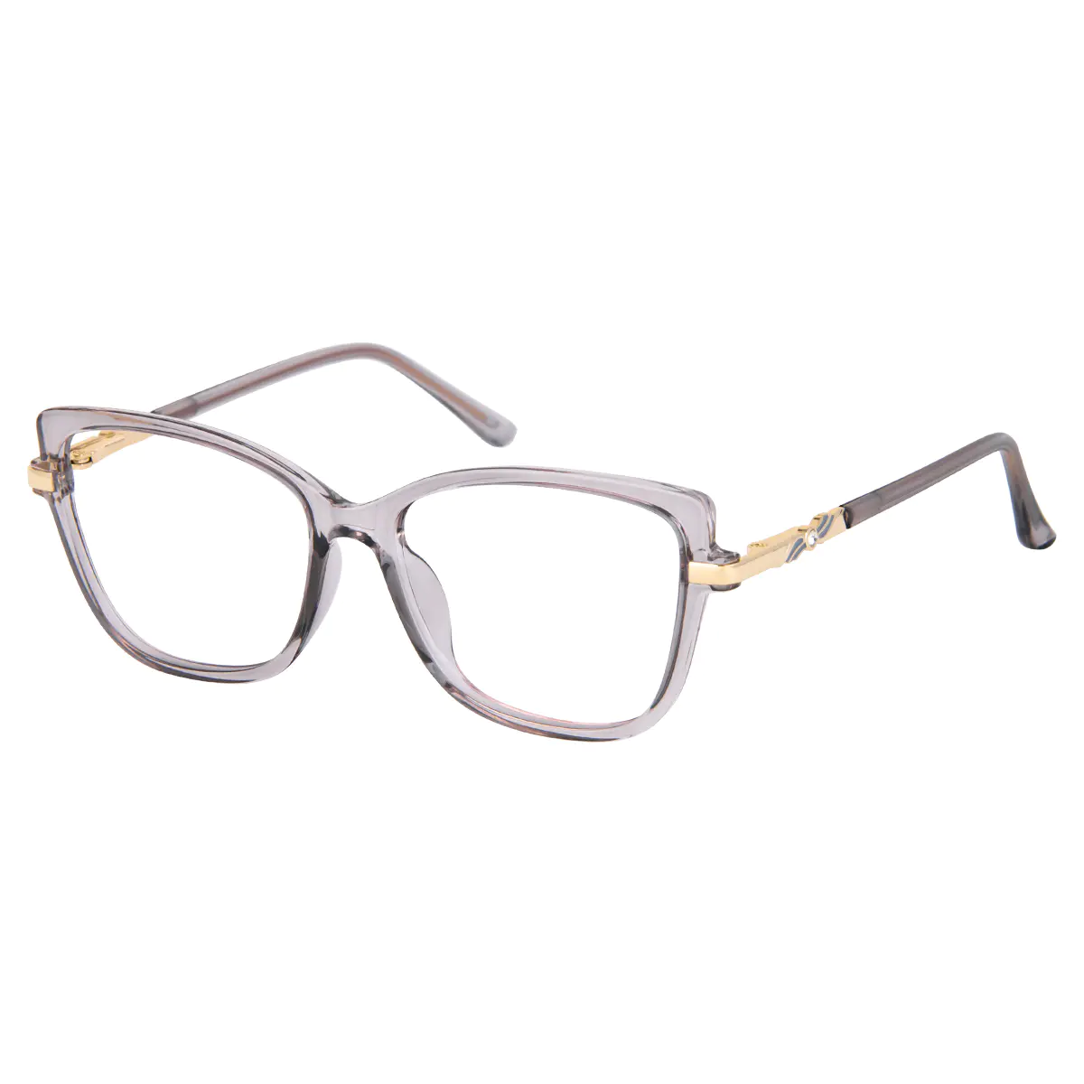 Square Transparent Gray Eyeglasses