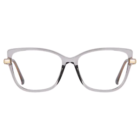 Square Transparent Gray Eyeglasses