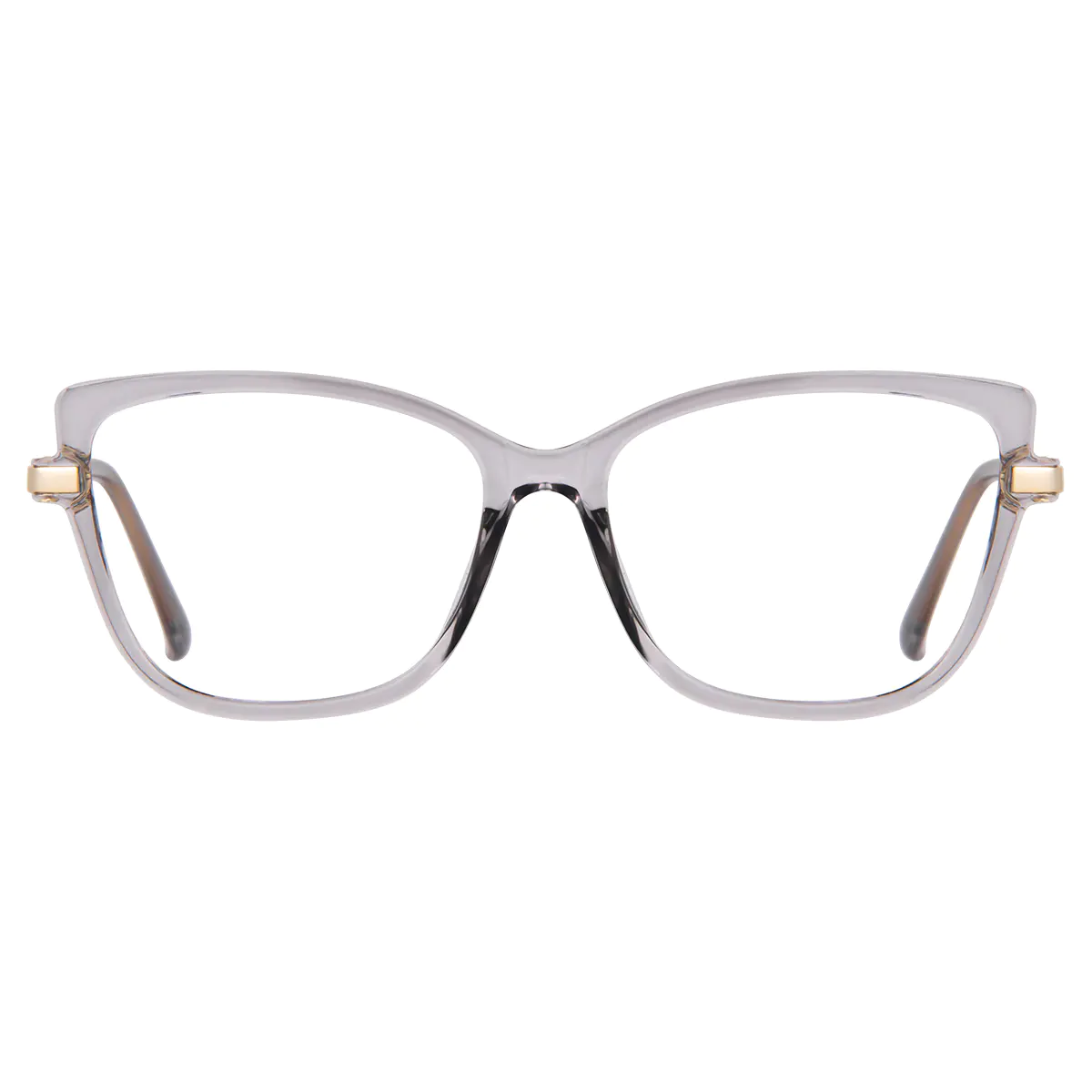Square Transparent Gray Eyeglasses