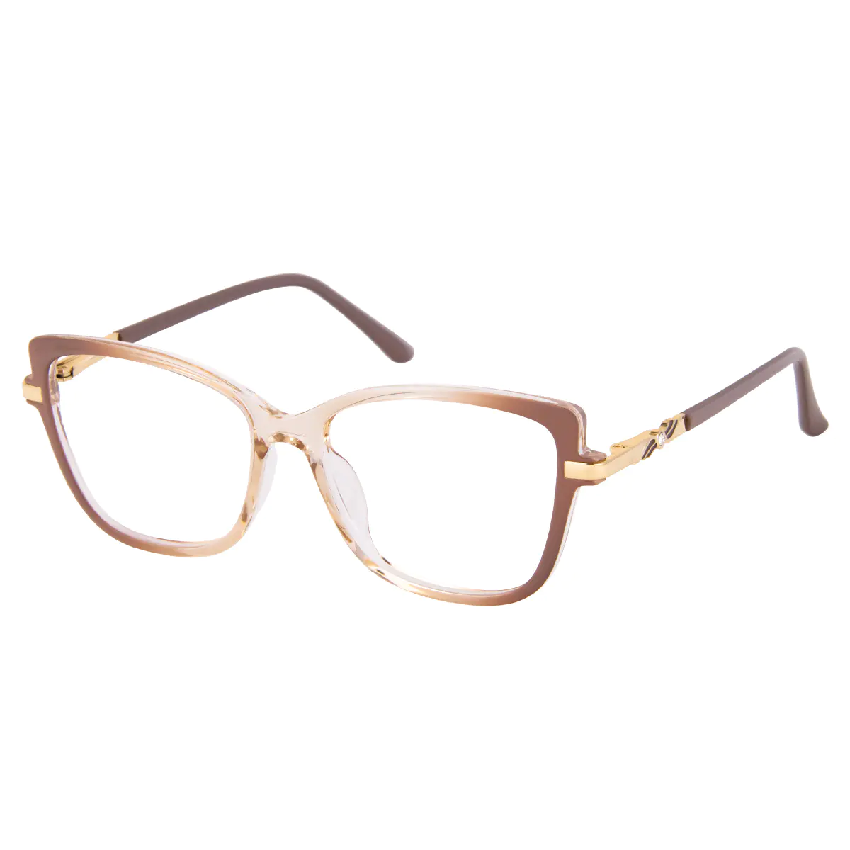 Square Gradient Brown Eyeglasses