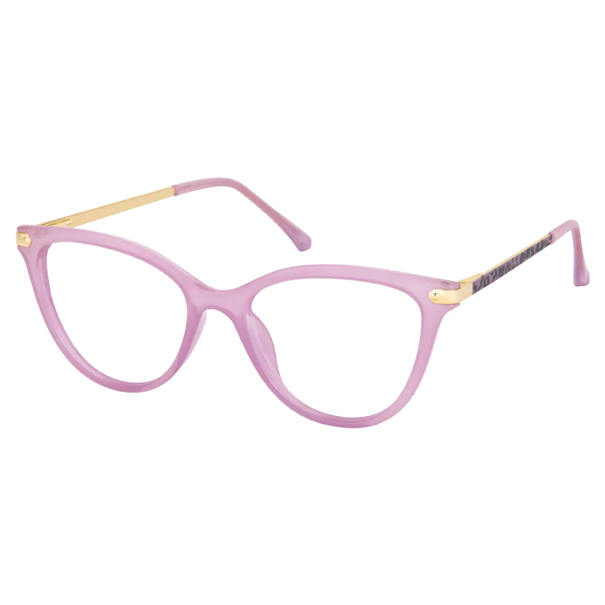 Cat-eye Transparent Purple Eyeglasses