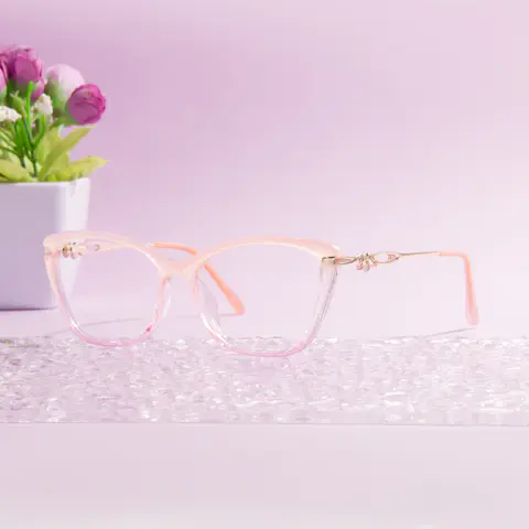 Square Orange/Pink Eyeglasses