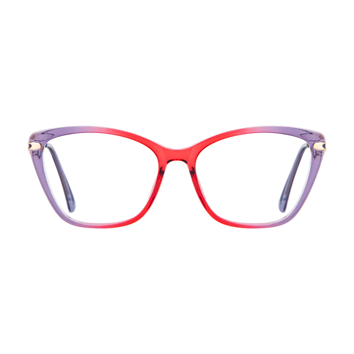 Square Transparent Purple/Transparent Red Eyeglasses