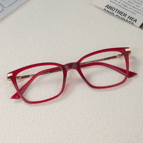 Square Red Eyeglasses