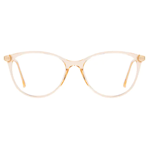 Cat-eye Transparent Yellow Eyeglasses