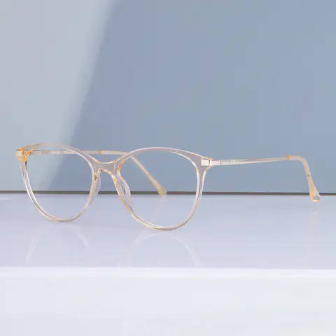 Cat-eye Transparent Yellow Eyeglasses