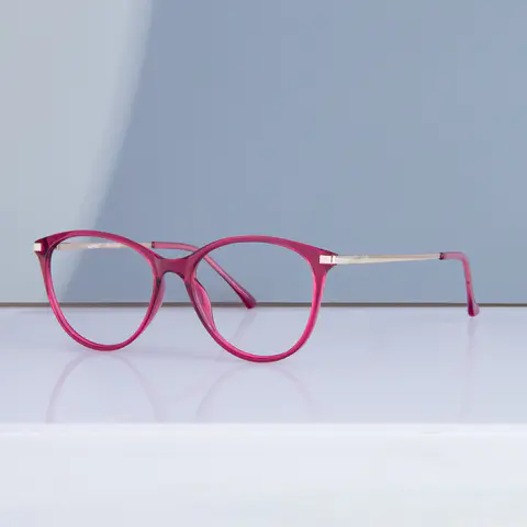 Cat-eye Transparent Pink Eyeglasses