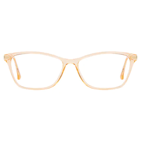 Rectangle Transparent Yellow Eyeglasses