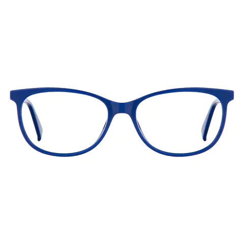 Round Blue Eyeglasses