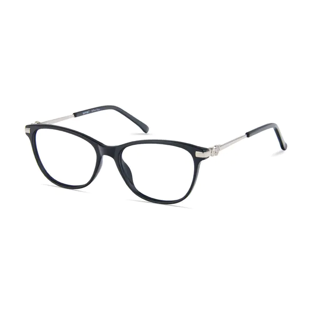 Cat-eye Black/Silver Eyeglasses