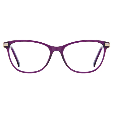 Cat-eye Transparent Purple Eyeglasses