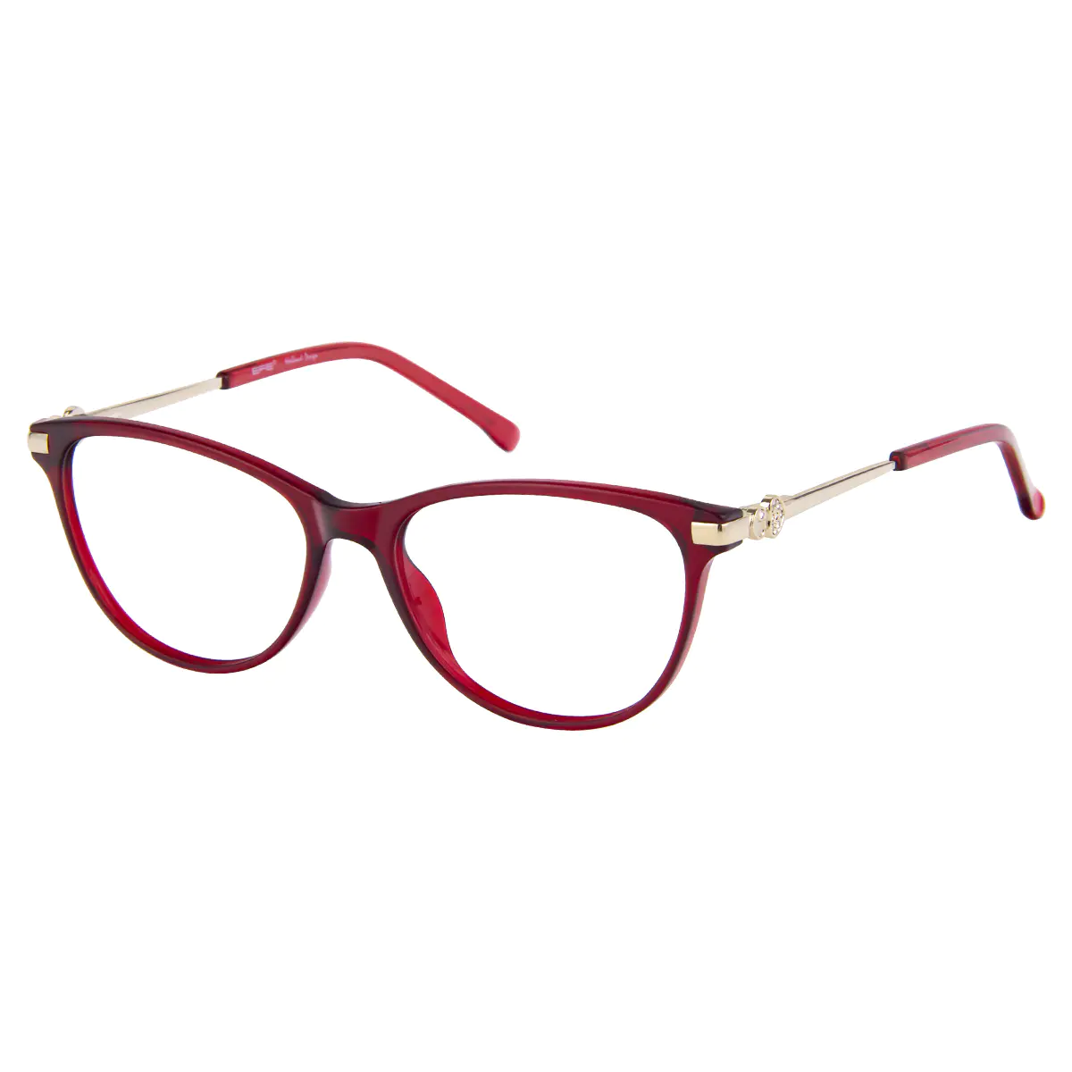 Cat-eye Transparent Red Eyeglasses