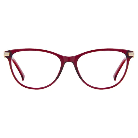 Cat-eye Transparent Red Eyeglasses