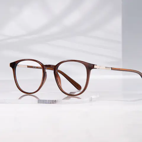 Round Brown Eyeglasses