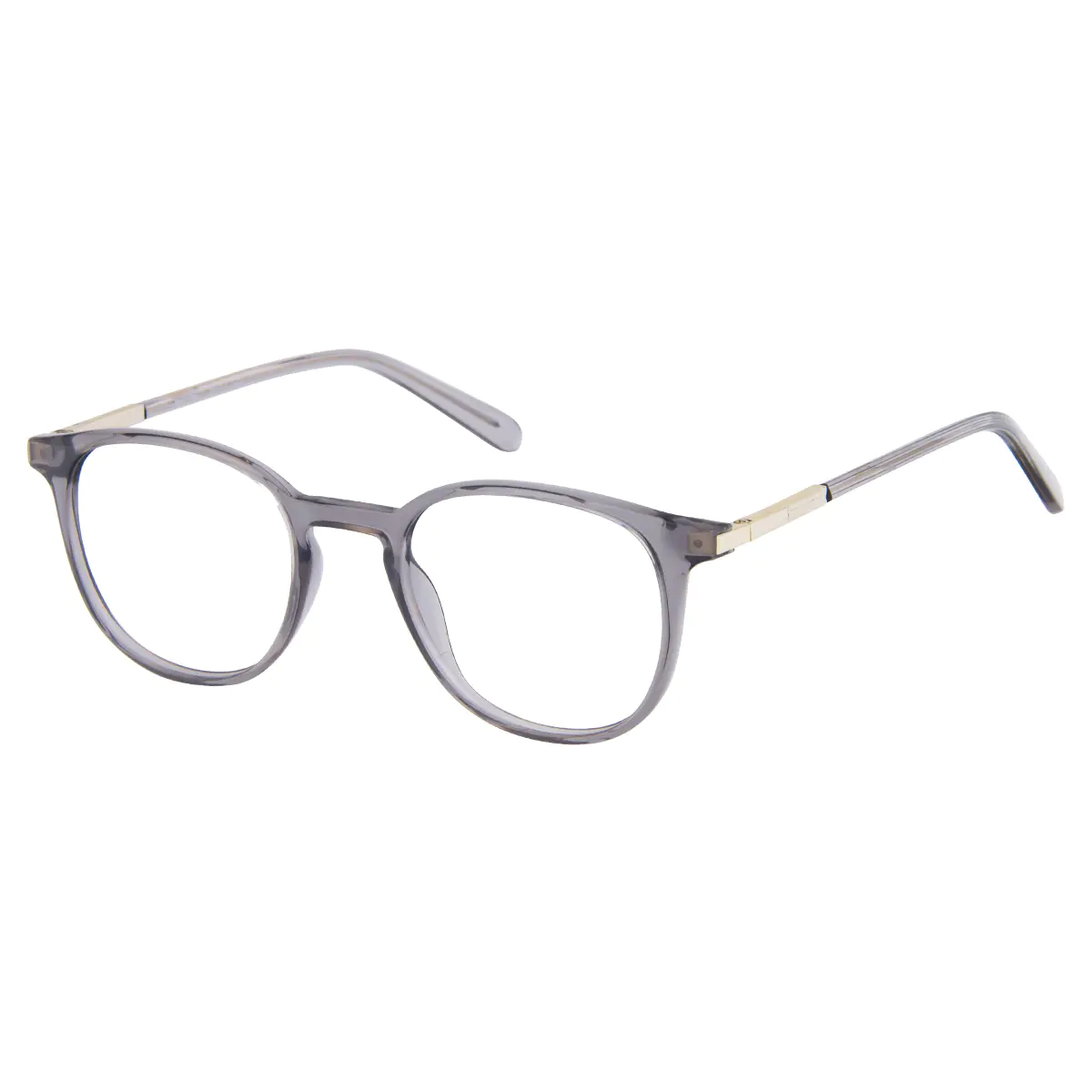 Round Grey Eyeglasses