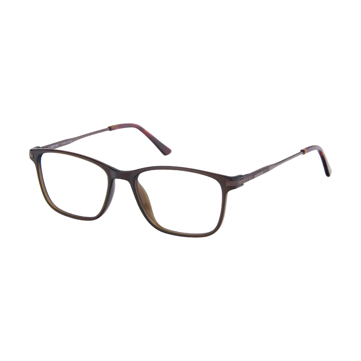 Rectangle Brown Eyeglasses