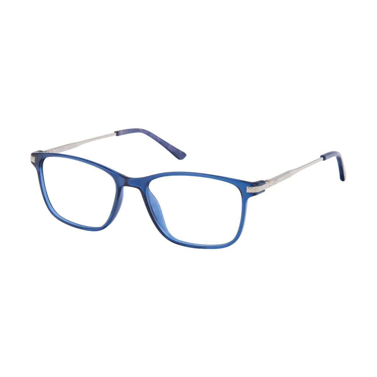 Rectangle Blue Eyeglasses