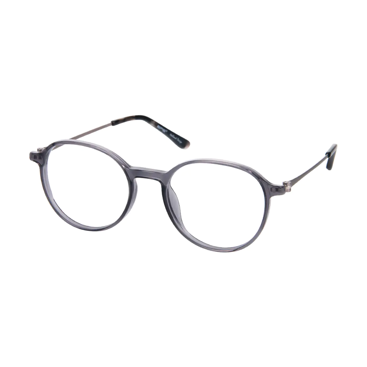 Round Grey Eyeglasses