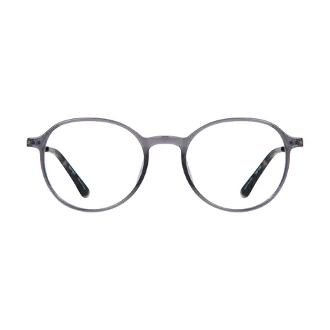 Round Grey Eyeglasses