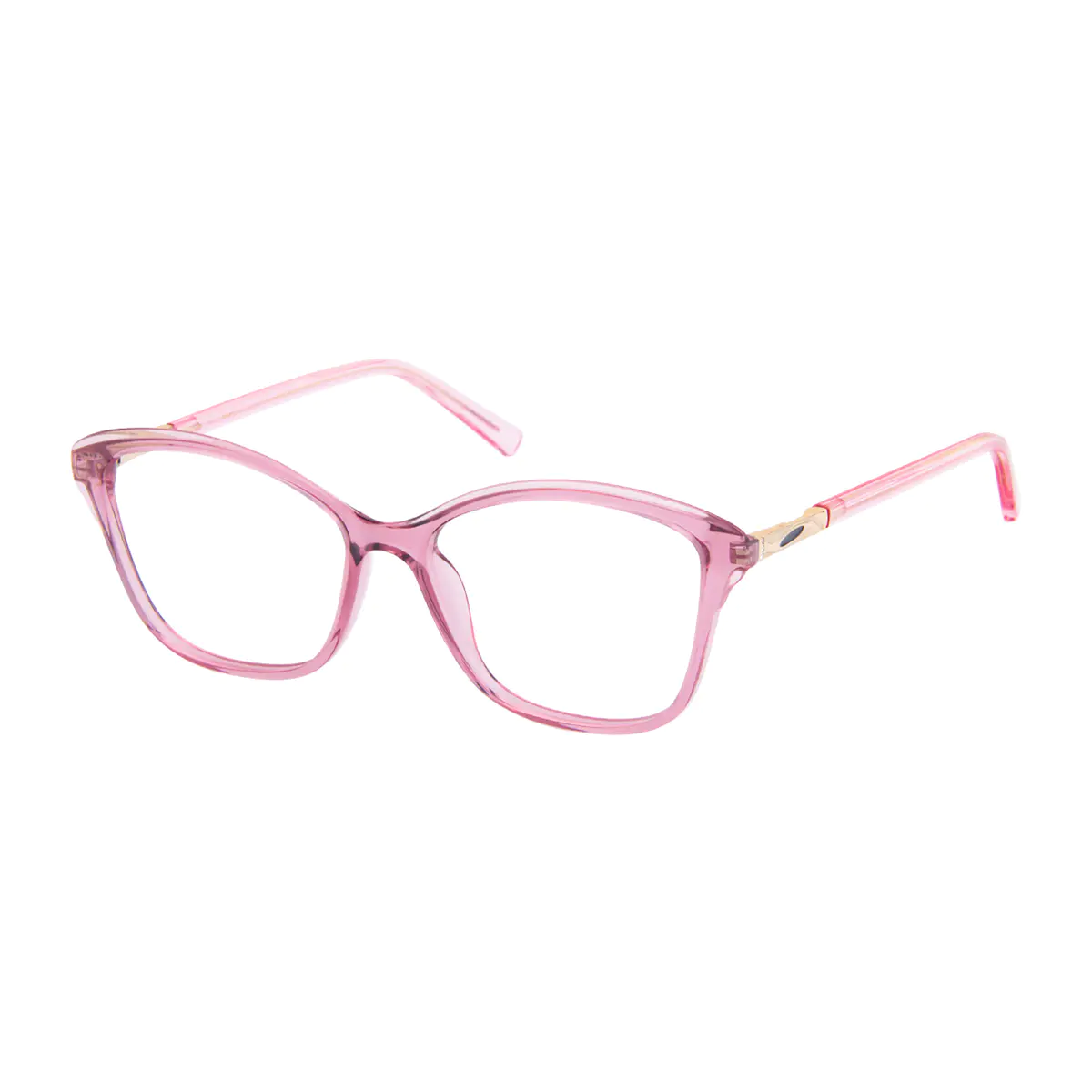 Cat-eye Transparent Pink Eyeglasses