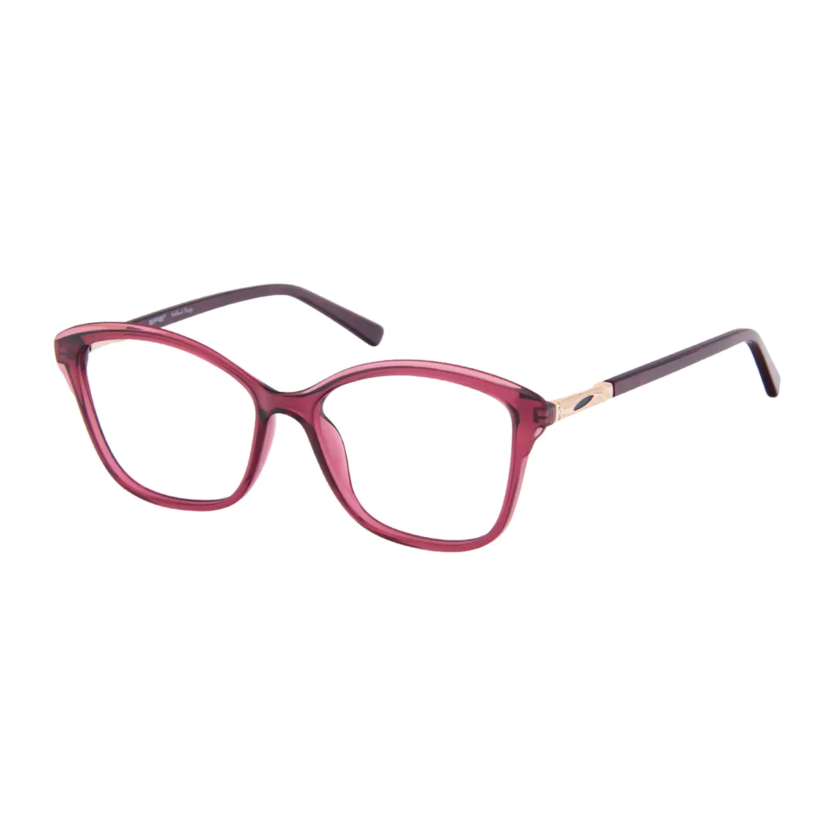 Cat-eye Transparent Red Eyeglasses