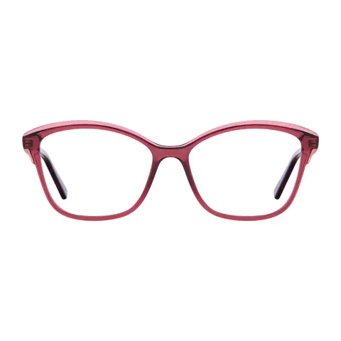 Cat-eye Transparent Red Eyeglasses