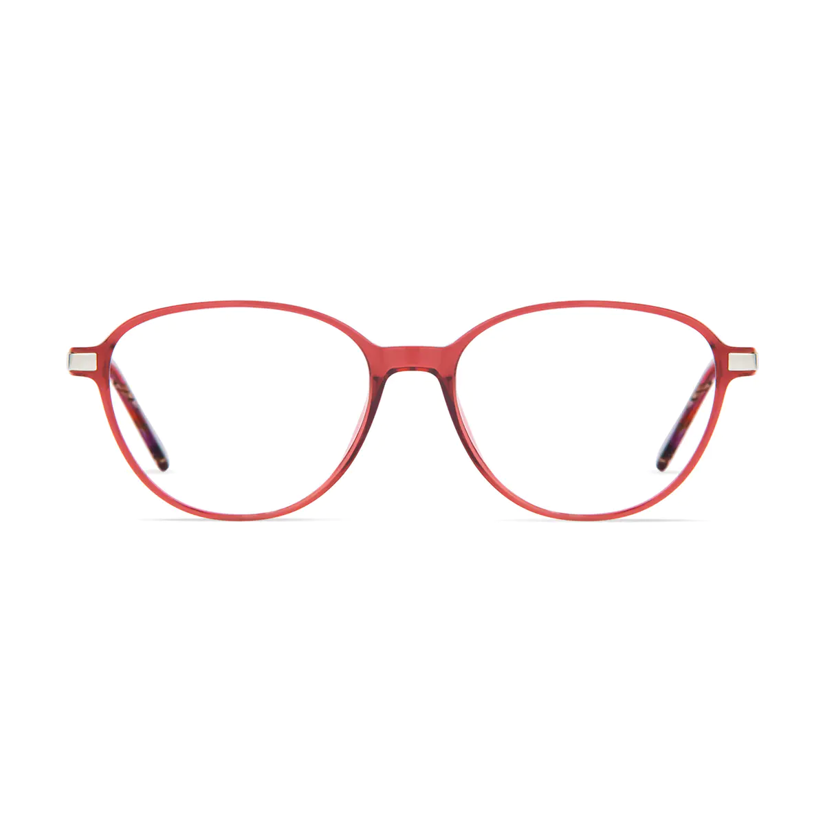 Round Transparent Red Eyeglasses