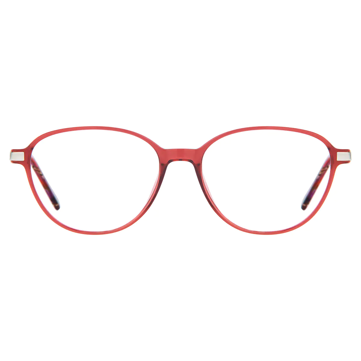 Round Transparent Red Eyeglasses