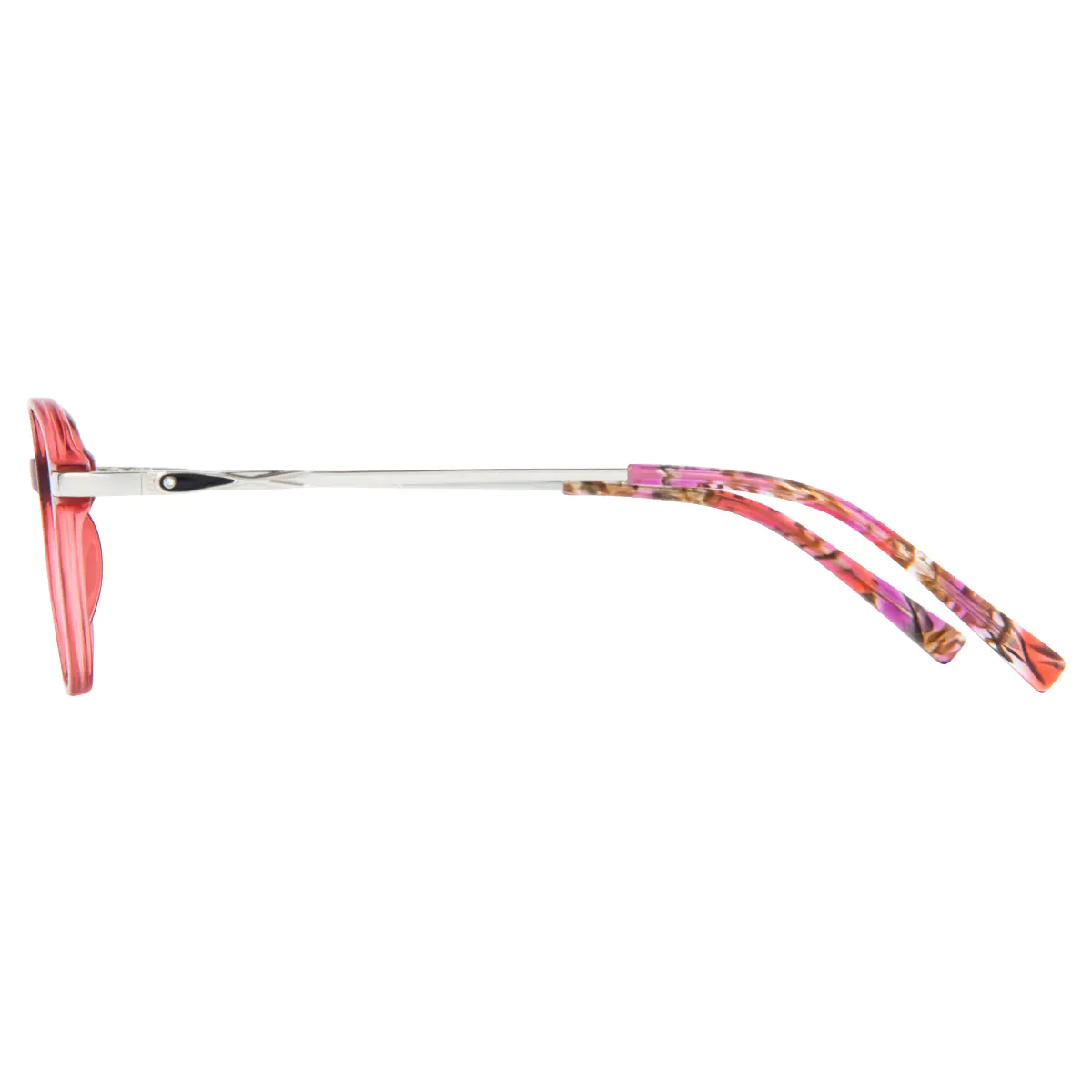 Round Transparent Red Eyeglasses