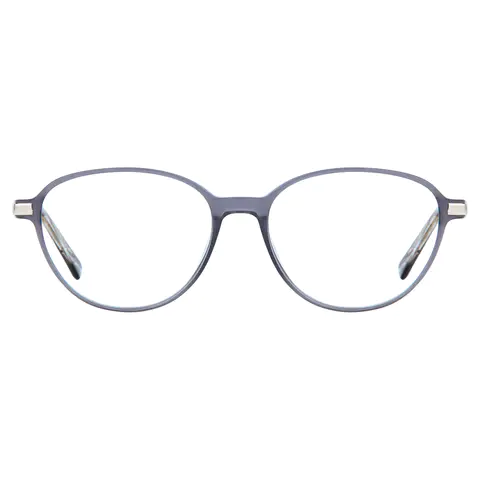 Round Transparent Gray Eyeglasses