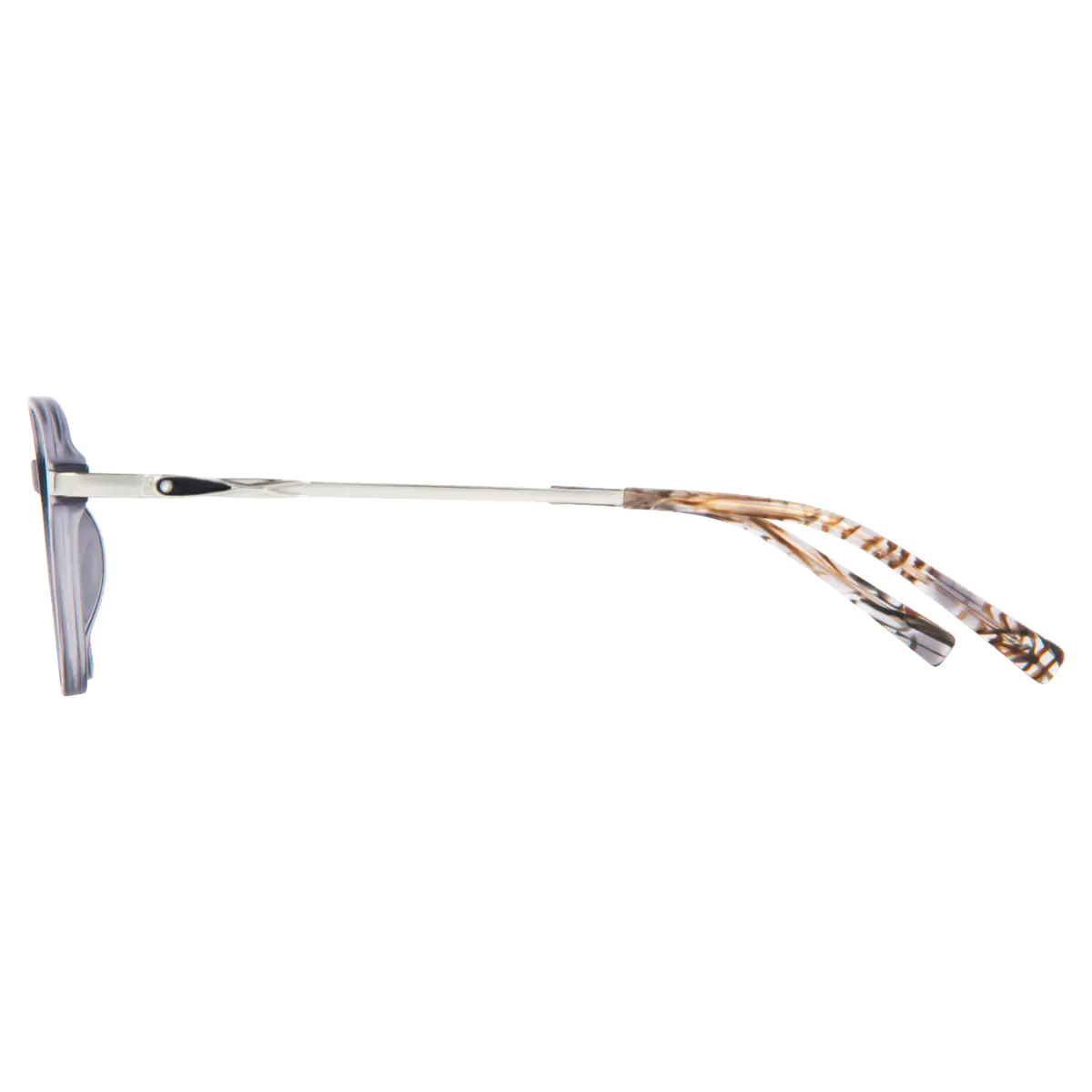 Round Transparent Gray Eyeglasses