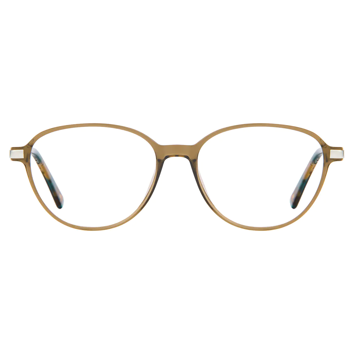 Round Transparent Brown Eyeglasses