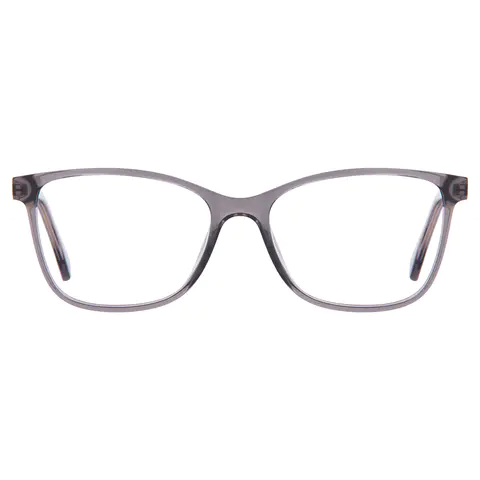 Rectangle Transparent Gray Eyeglasses