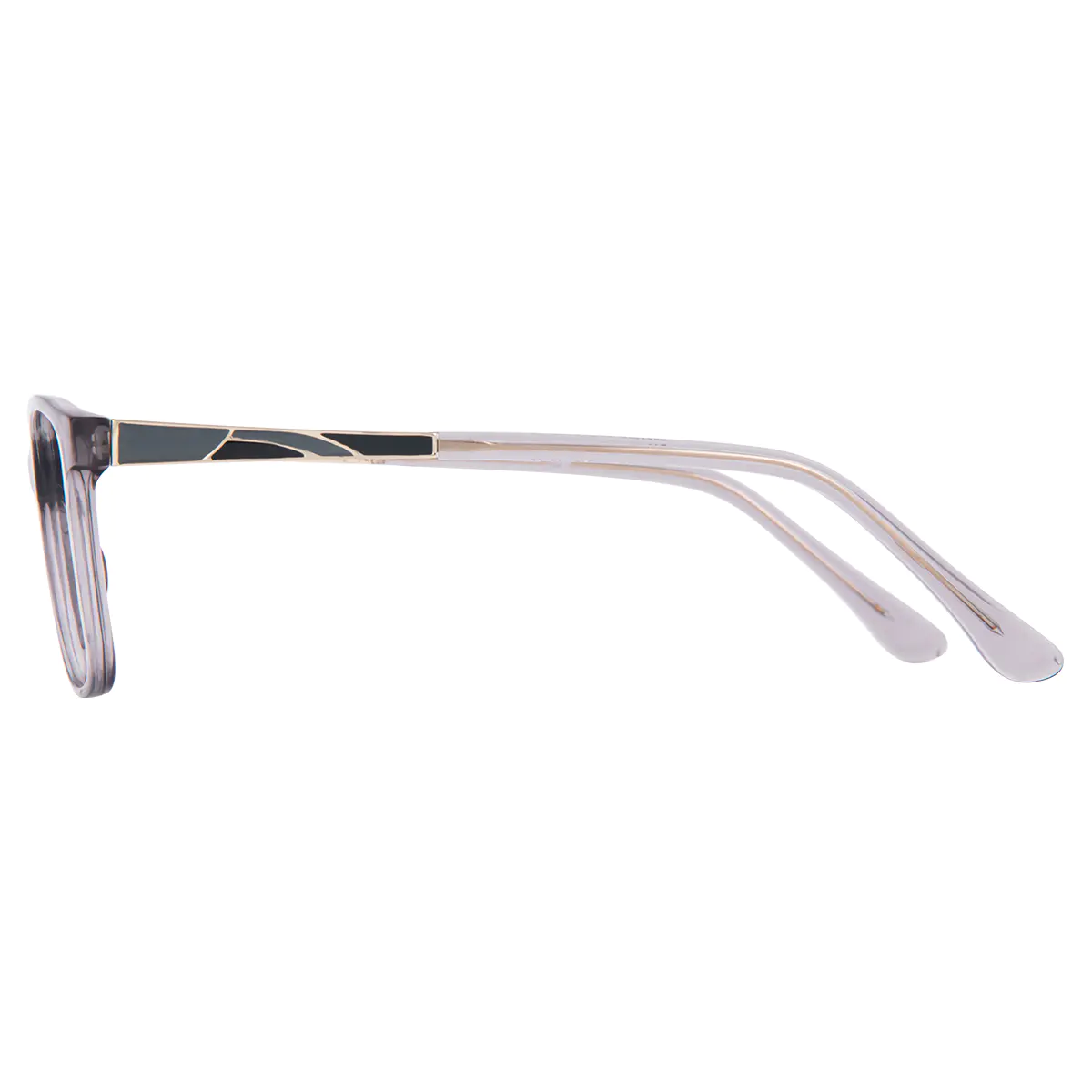 Rectangle Transparent Gray Eyeglasses