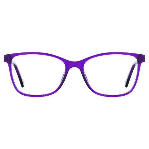 Rectangle Transparent Purple Eyeglasses