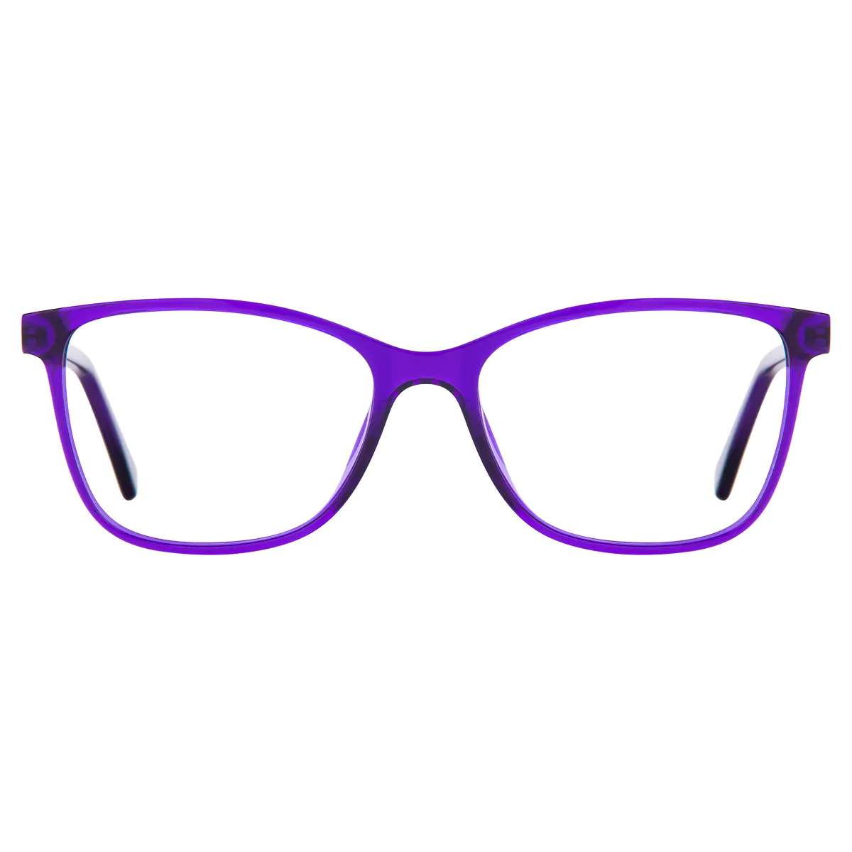 Rectangle Transparent Purple Eyeglasses