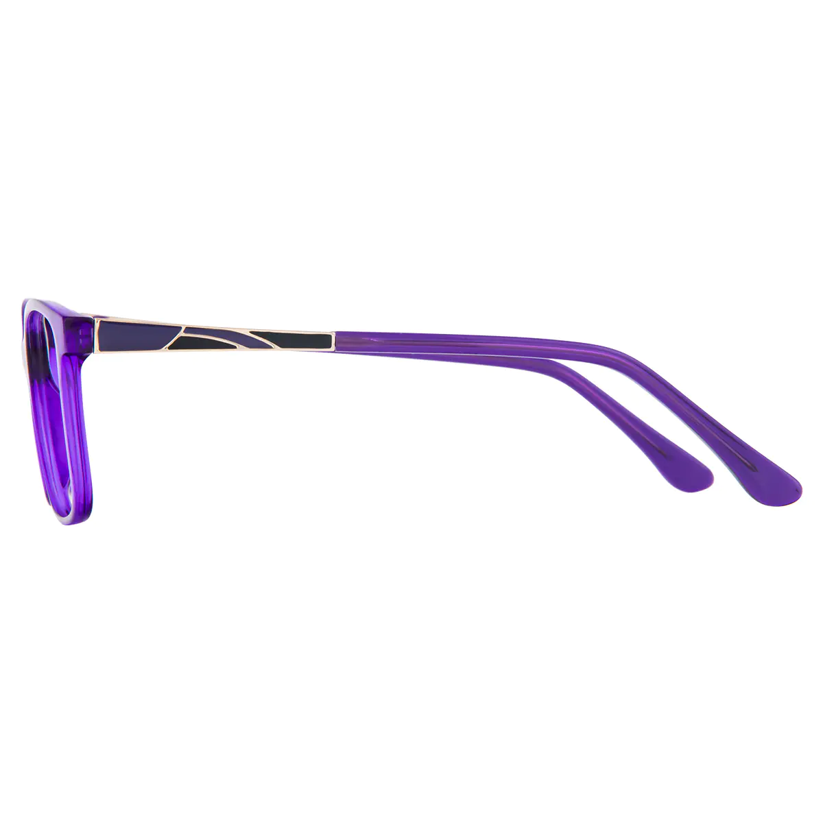Rectangle Transparent Purple Eyeglasses