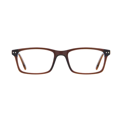 Rectangle Transparent Brown Eyeglasses