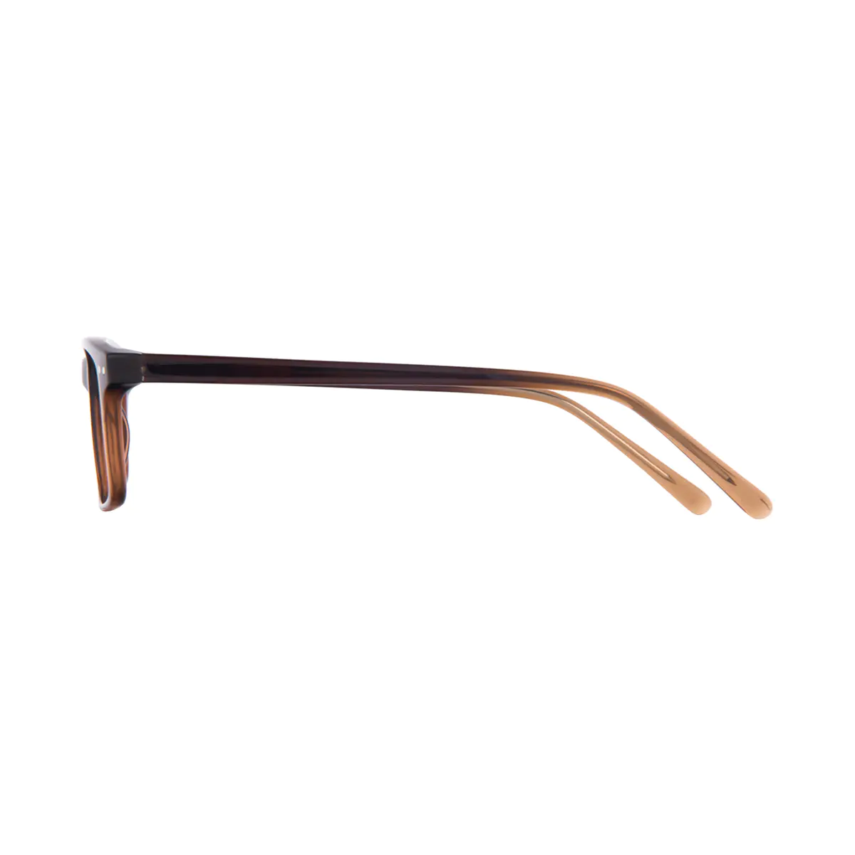 Rectangle Transparent Brown Eyeglasses