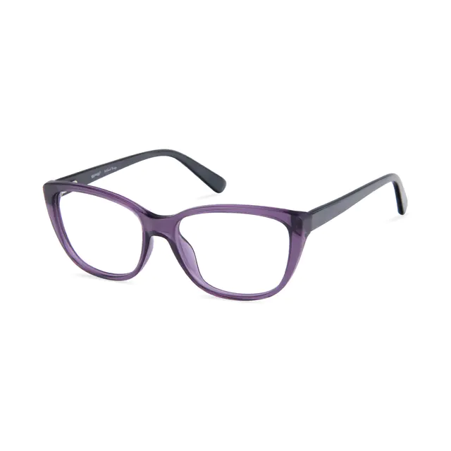 Oval Transparent Purple Eyeglasses