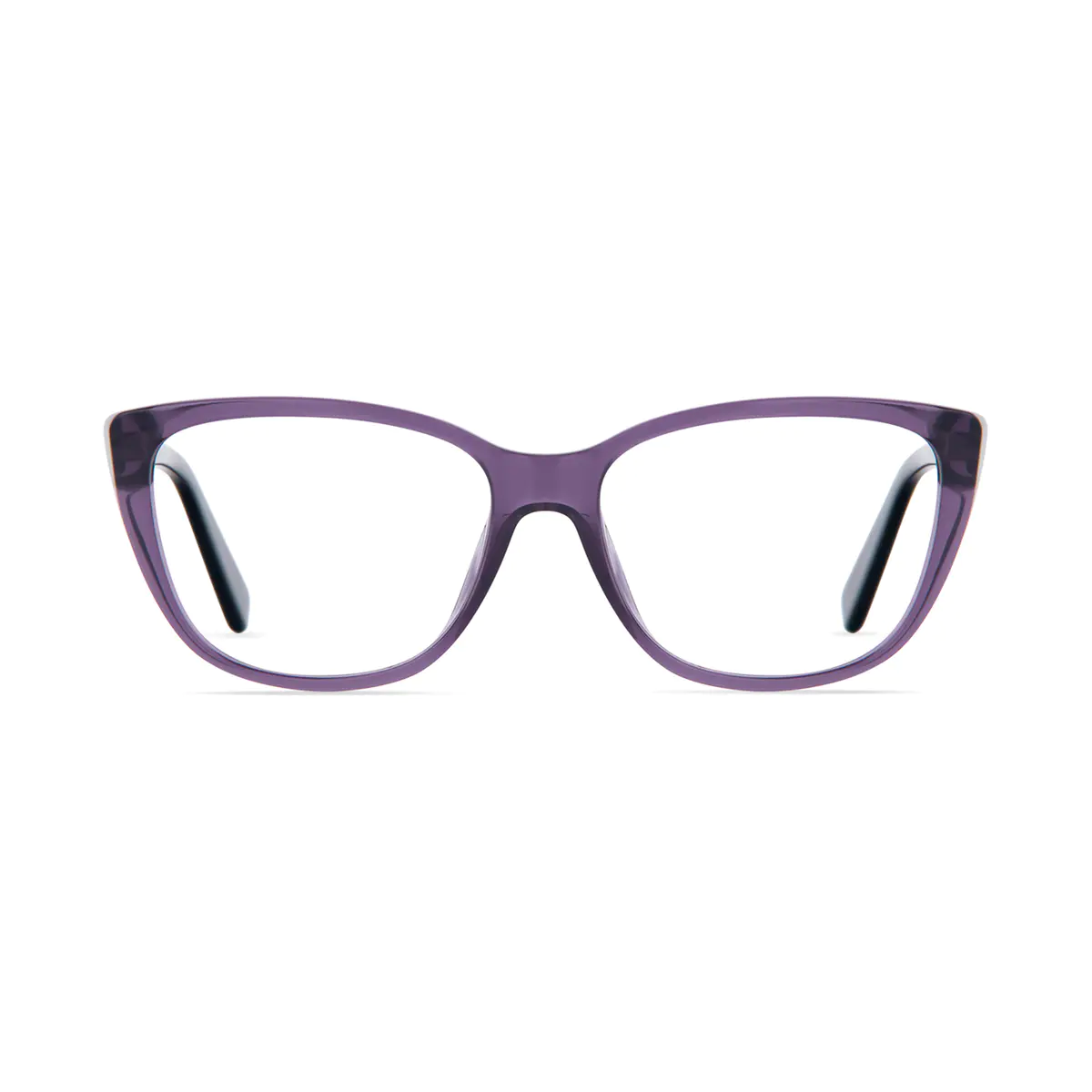 Oval Transparent Purple Eyeglasses