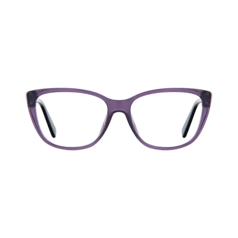 Oval Transparent Purple Eyeglasses