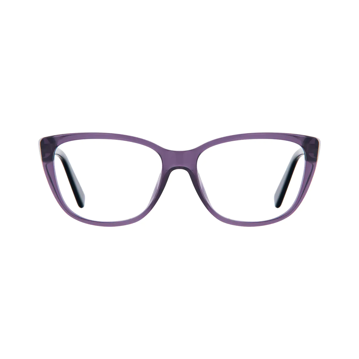 Oval Transparent Purple Eyeglasses