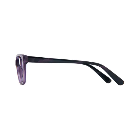 Oval Transparent Purple Eyeglasses