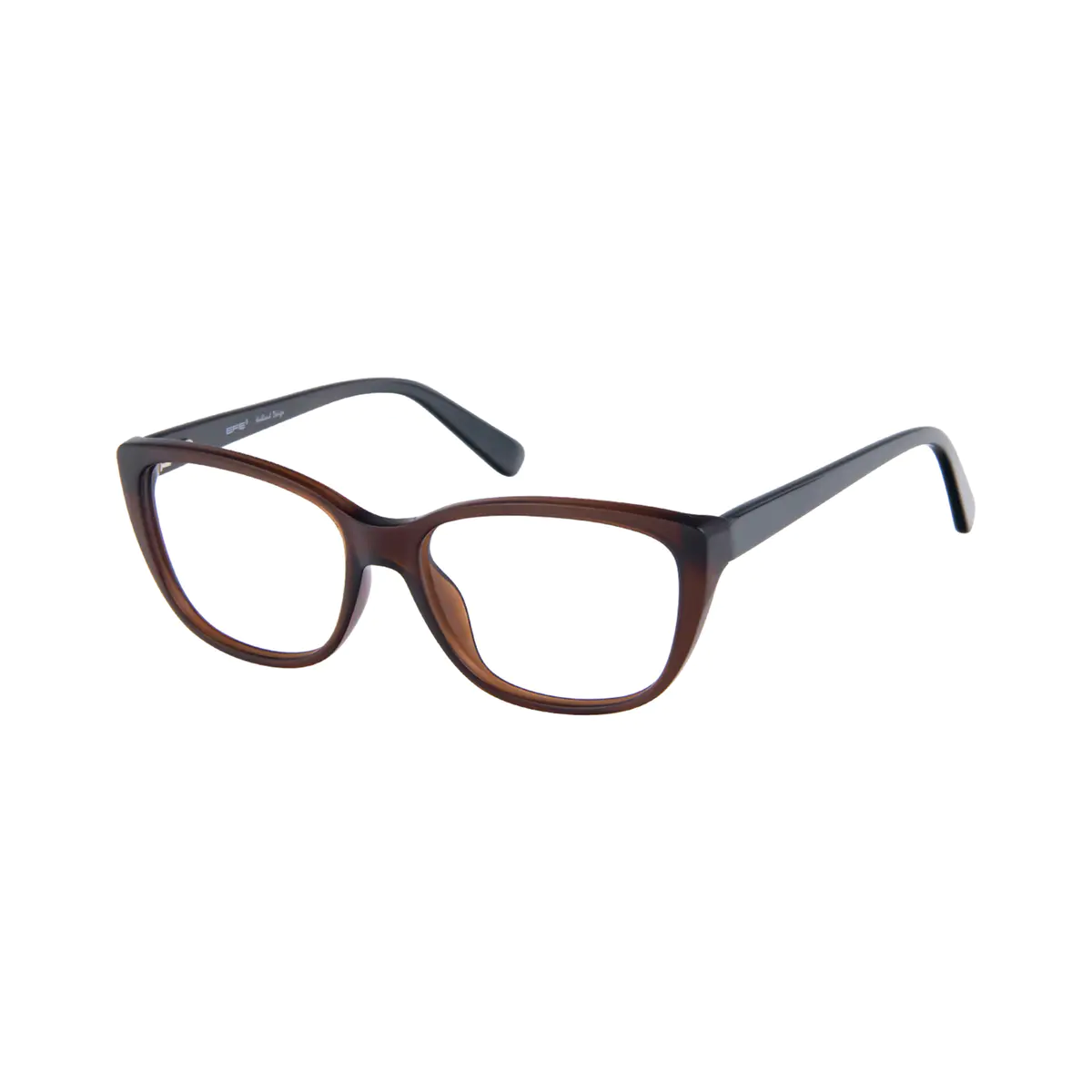 Oval Transparent Brown Eyeglasses