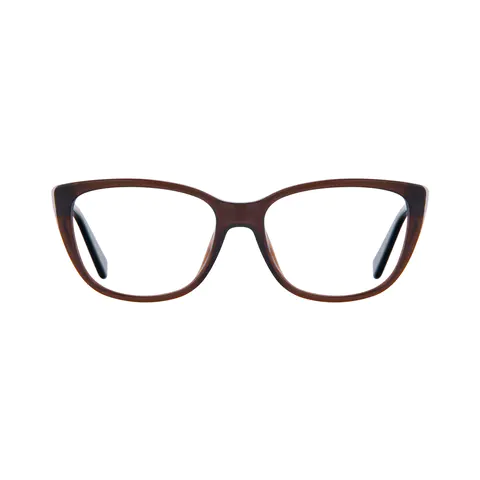 Oval Transparent Brown Eyeglasses